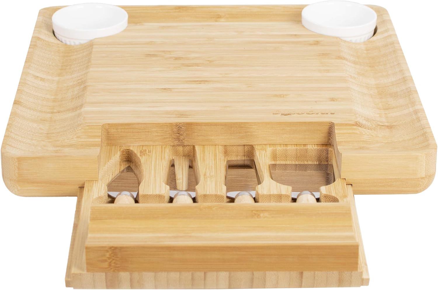Amazon.de Natural Bamboo Cheese Board & Charcuterie Platter with Two