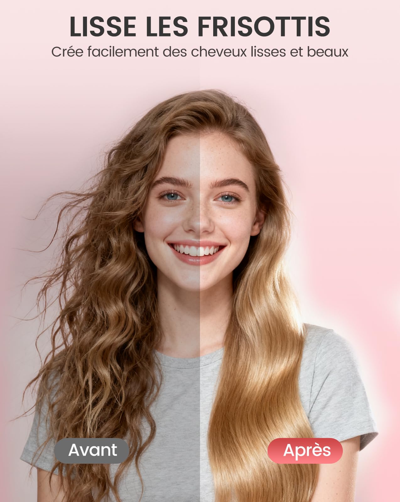 HOMEASY Lisseur Cheveux 2-en-1 : Séchage + Lissage Instantané - Fer à Lisser Professionnel, Technologie Lonique & Nanofibre, 3 Températures + 2 Vitesses, Écran LCD - Lisseur Boucleur Pour Tous Cheveux
