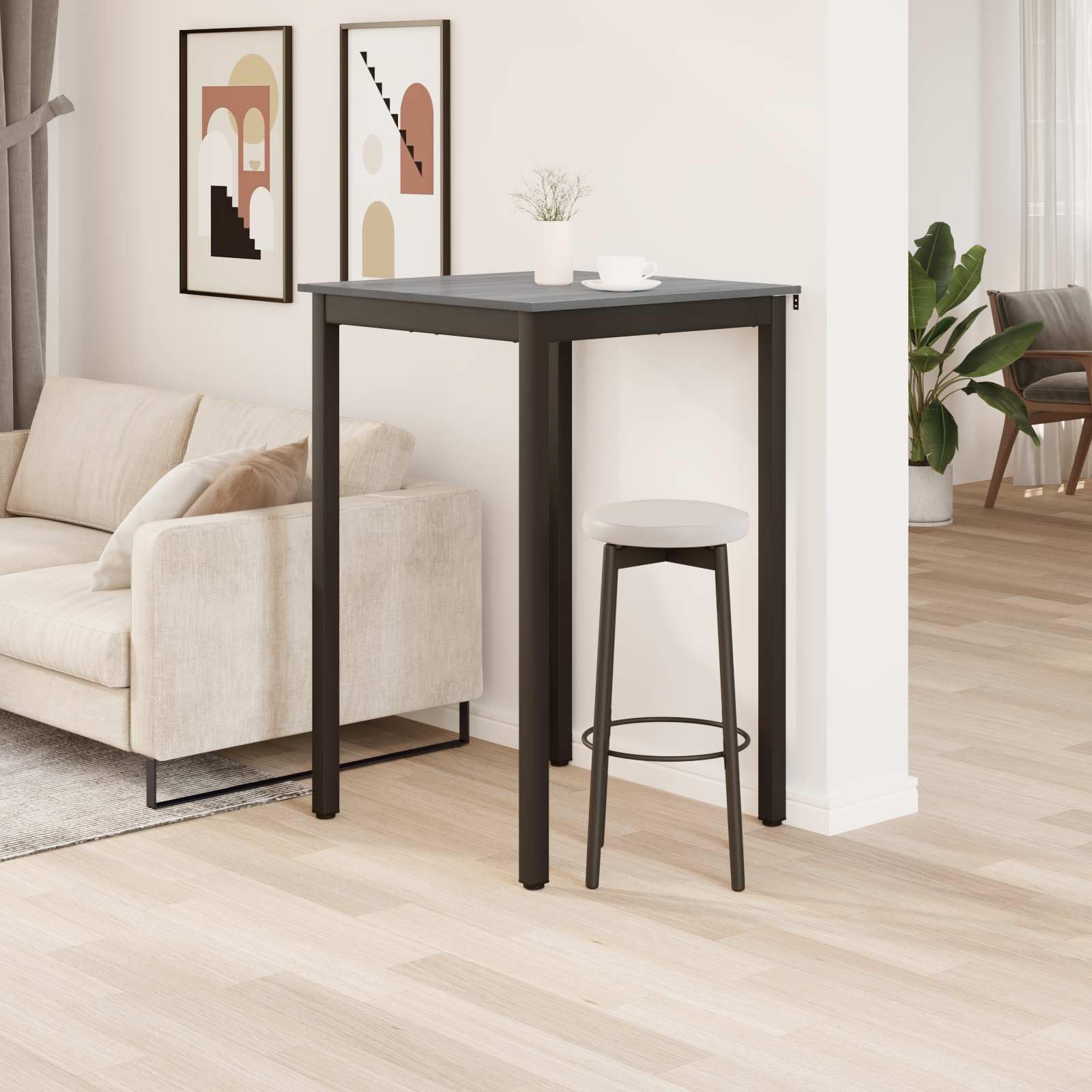 Tomostar Table de Bar Carrée, Table de Bistrot Haute Table de Cuisine 70x70x105 cm Bois d'ingénierie
