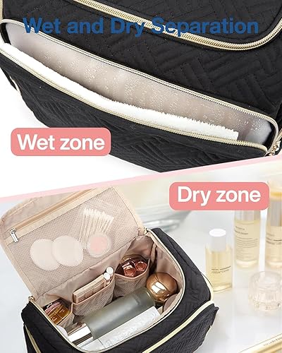 Miniatura 2 de BAGSMART Neceser de viaje, bolsa de viaje grande de apertura amplia para artículos de tocador, bolsa de viaje para cosméticos de maquillaje con asa,