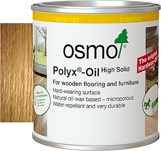 Polyx®-Oil - Hard Wax Oil 3032, Clear Satin, 0.375L - Durable Wood Oil for Wooden Furniture, Water-Resistant Floor Wax, Wood Treatment & Wood Finish - Ideal for Oak, Pine, Spruce, Beech & More