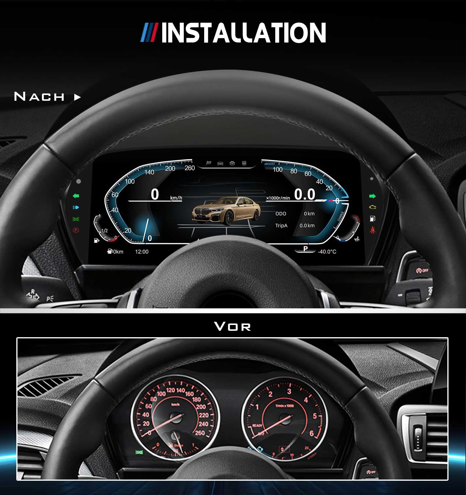 Strumento tachimetro digitale da 10'' 1920*720 LCD per BMW Serie 1/2 F20 F50 F22 F45 X1 F48 F49 X2 F39 cruscotto cluster 5UI controllo del volante Plug & Play pneumatici originali consumo di