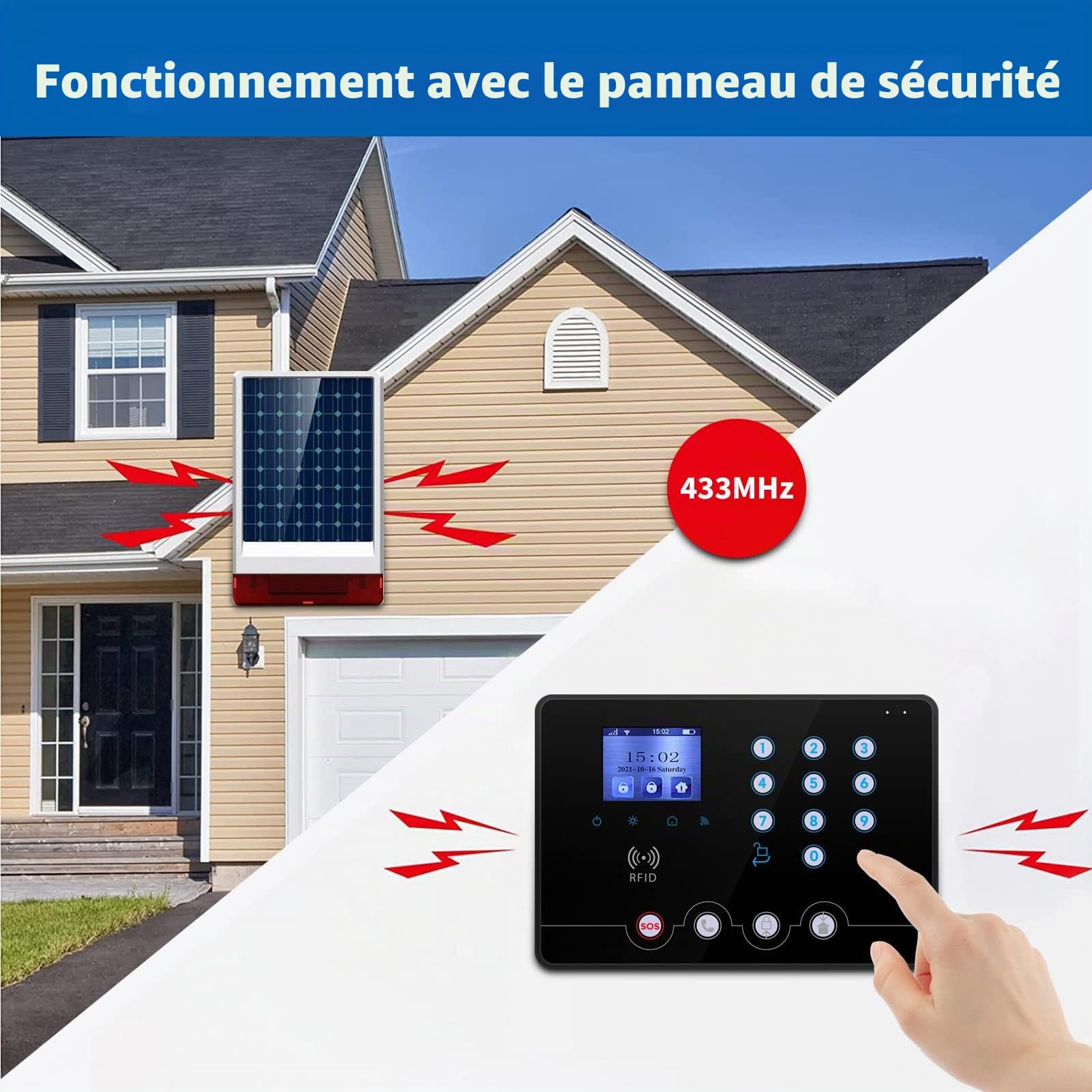 Wolf Guard W4Q-W06 Kit Alarme Anti-cambriolage WiFi 4G sans Fil, Noir