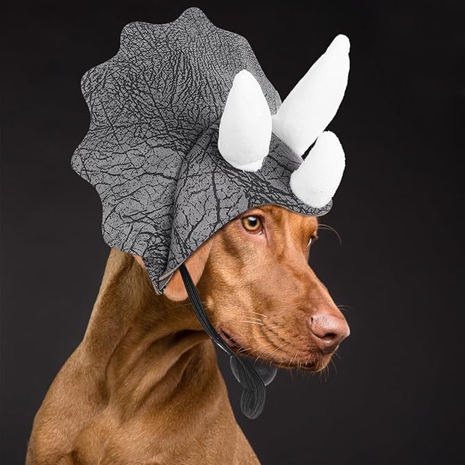 Sombrero de Dinosaurio Triceratops para Perro Ajustable Disfraz Halloween miniatura 7
