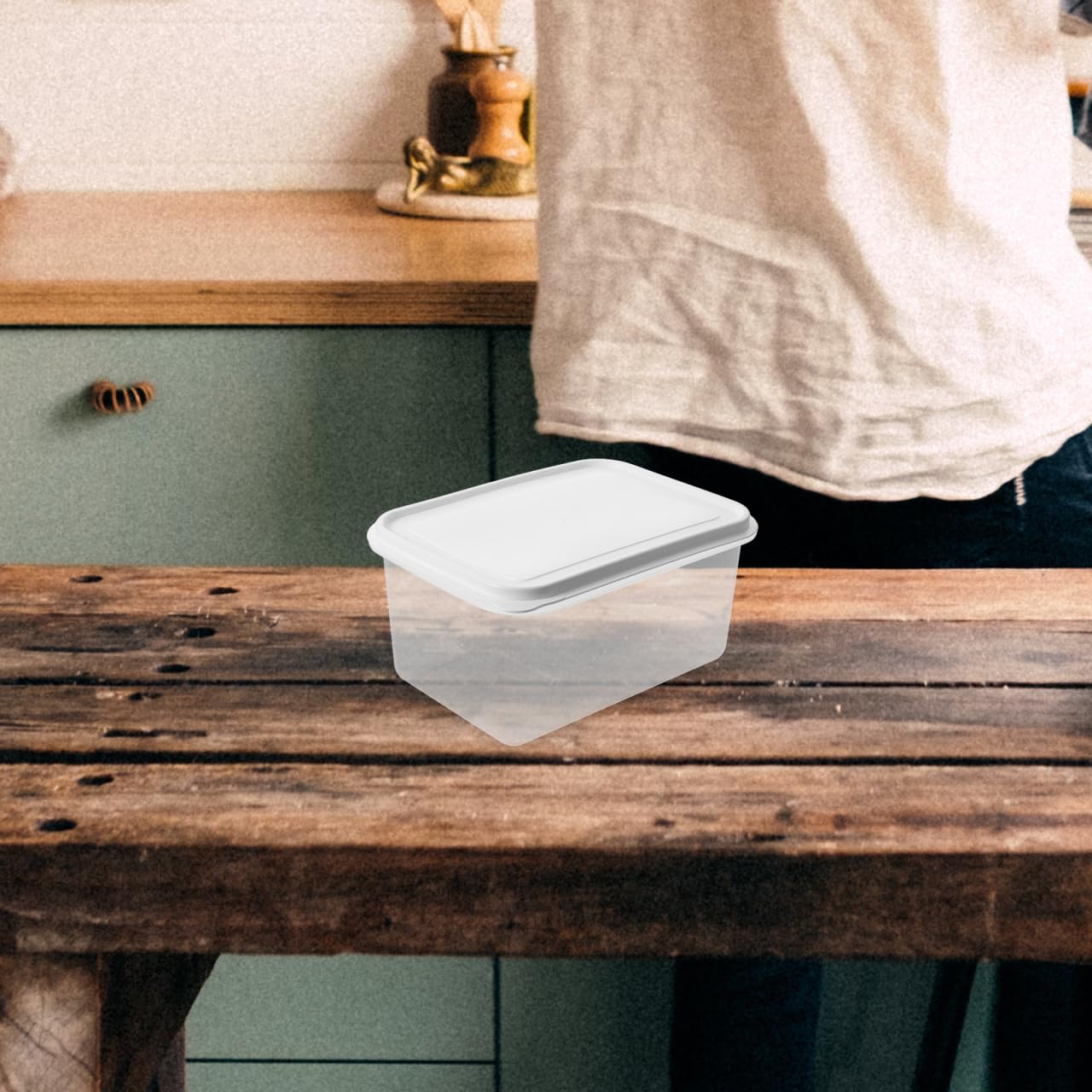 Besuche den GALPADA-Store Besuche den -Store, Pizzateig Gärbox mit Deckel, stapelbarer transparenter Teigbehälter aus PP für Brot- und Hefeteig, Kühlschrank Organizer, 27 x 20 x 12 cm