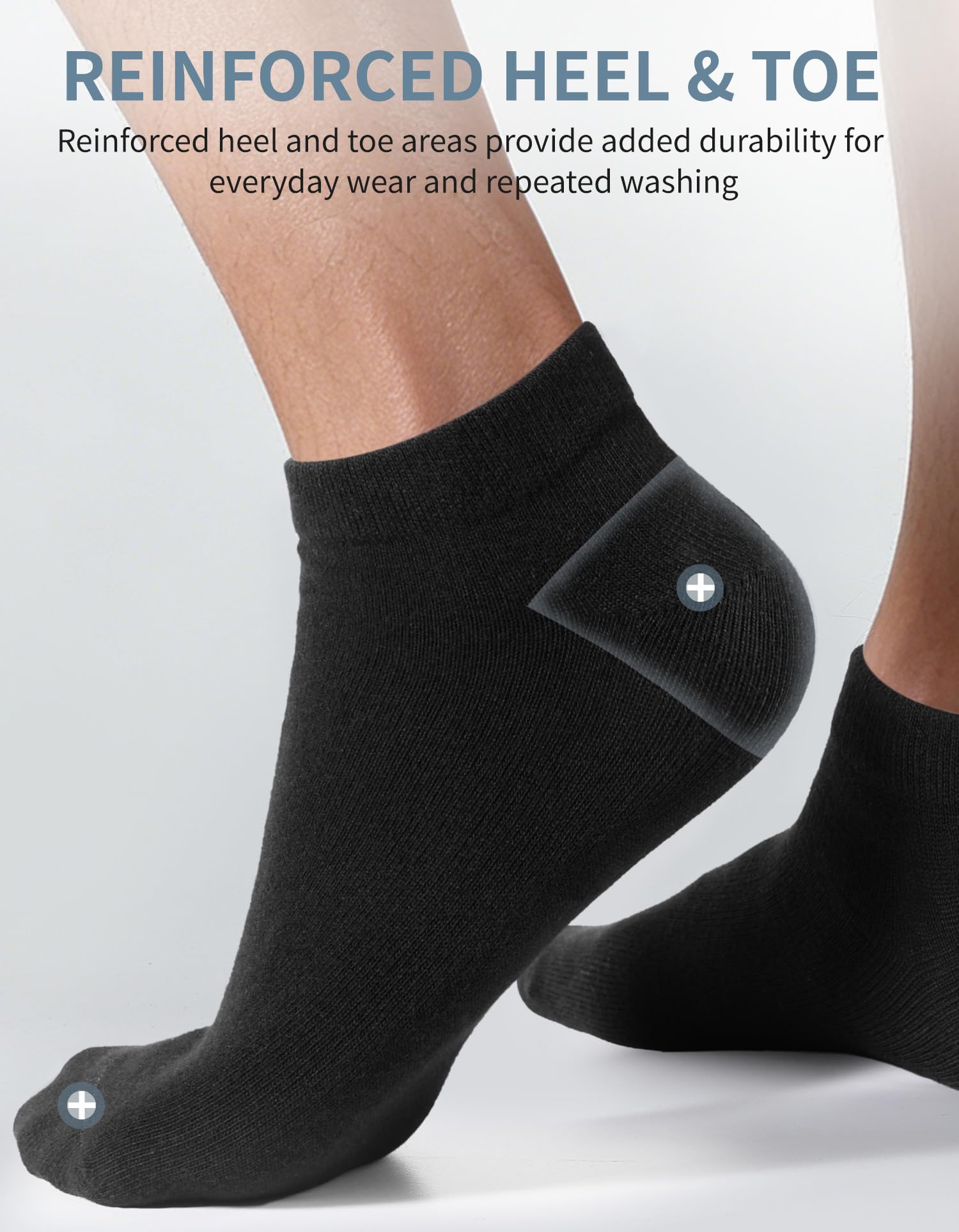 CLOSEMATE Calcetines Tobilleros Hombre Mujer de Algodón 5 o 10 pares Transpirables Suaves Cómodos Verano Cortos Bajos Blanco Negro