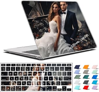Personalized Custom Photos Laptop Case for Clear MacBook Air 13 inch Case Model A1369/A1466 Release 2010-2017 with Keyboard Cover
