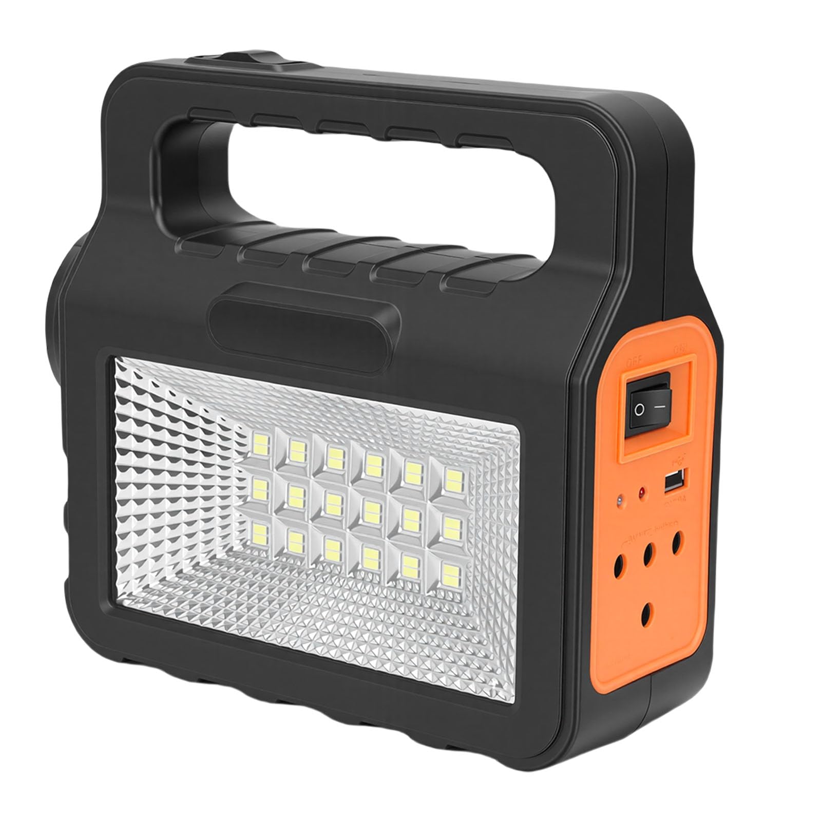 Générateur Solaire Portable Haute capacité 6000 MAh, Centrale électrique à Batterie, Panneau Solaire avec Lumières LED, Idéal pour le Camping, la Maison et l'extérieur, Secours d'urgence