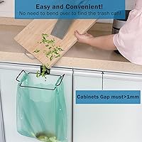 Vista 6 de Soporte Grande de Acero Inoxidable para Bolsas de Basura para Puertas y Armarios de Cocina, Negro