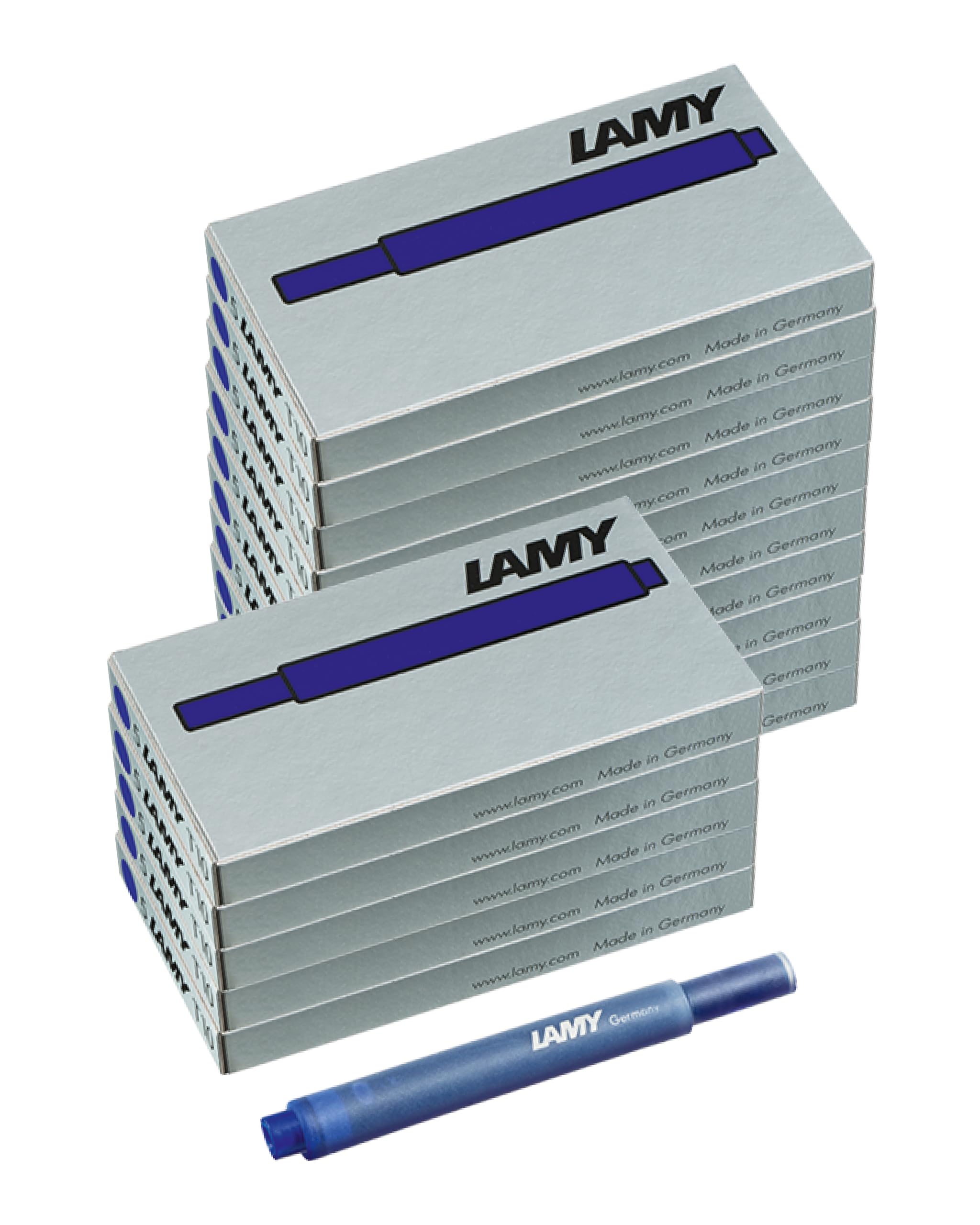 LAMY T10 Set of 15 erasable Ink cartridges with Large Ink Capacity - Suitable for All Lamy Fountain Pen Models - Contents 1.25 ml per Cartridge - 5 Pieces per Pack - Ink Color Blue