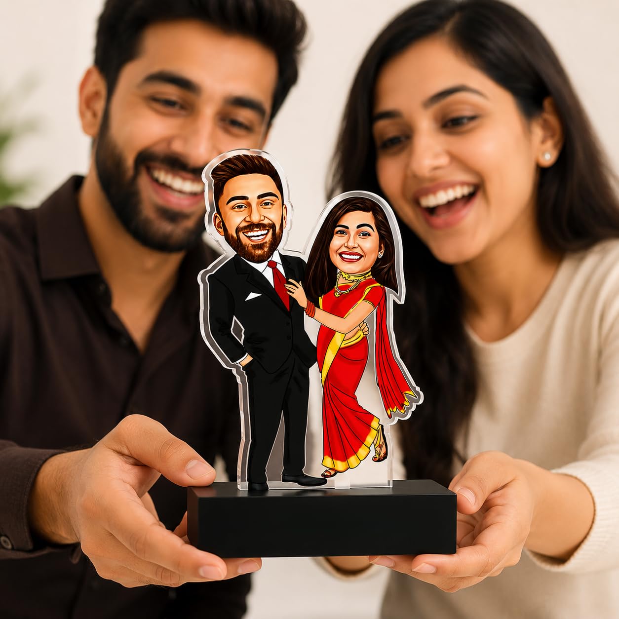 ZOCI VOCI Valentines Day Gift - Personlize Caricature Gift for Husbend Wife (Dashing Couple)-image-37
