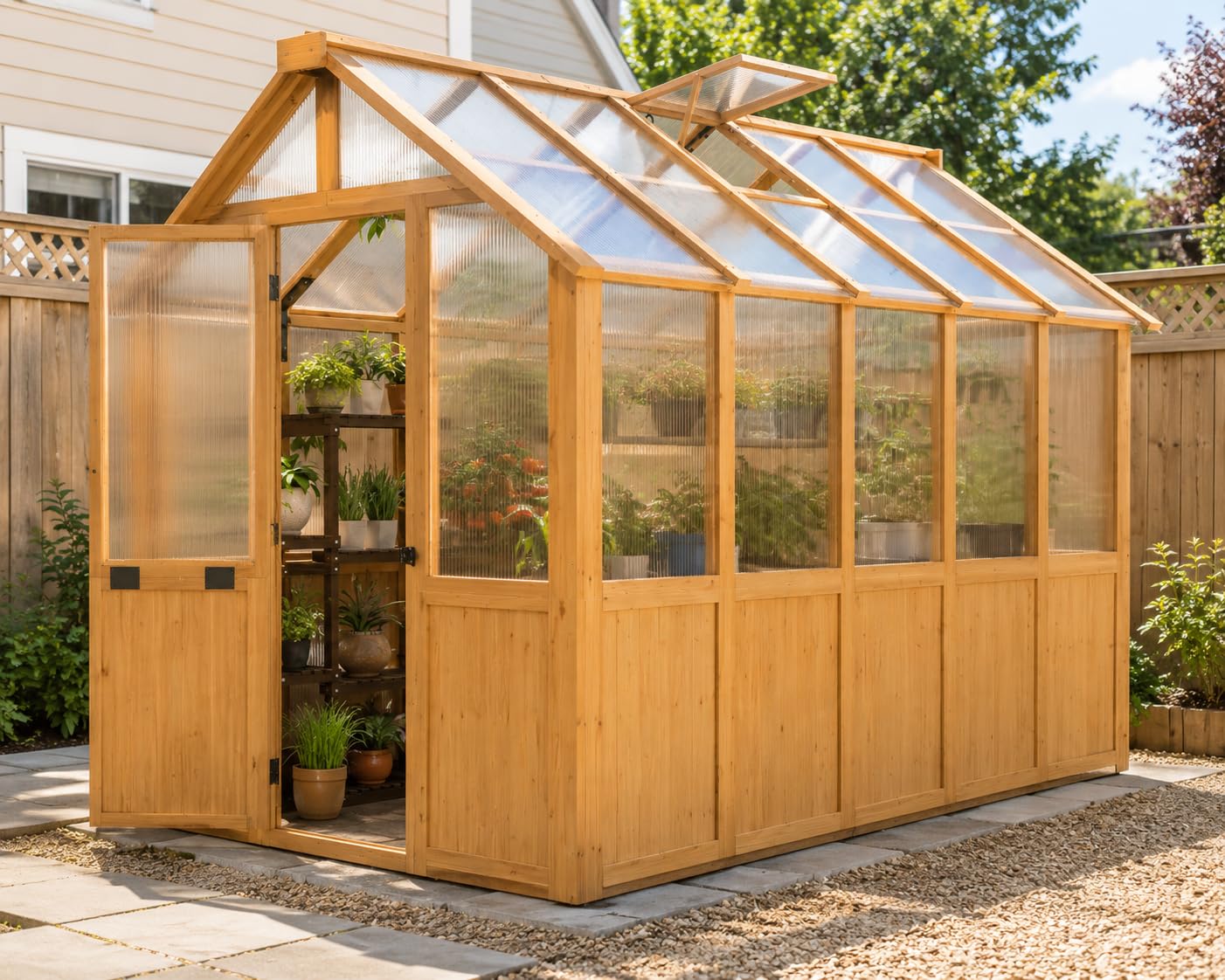 Amazon.com : EROMMY 6x10 FT Wooden Greenhouse for Outdoors, Walk
