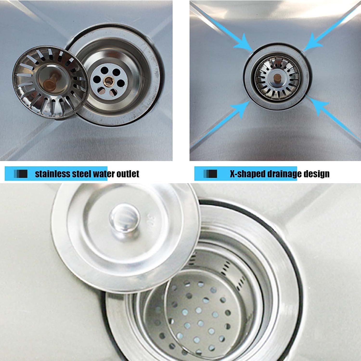 URYYRIT 23.6" W x 23.6" D x 40" H Commercial 304 Stainless Steel Sink Free Standing Utility Wash Basin for Indoor Outdoor Kitchen Laundry Bathroom