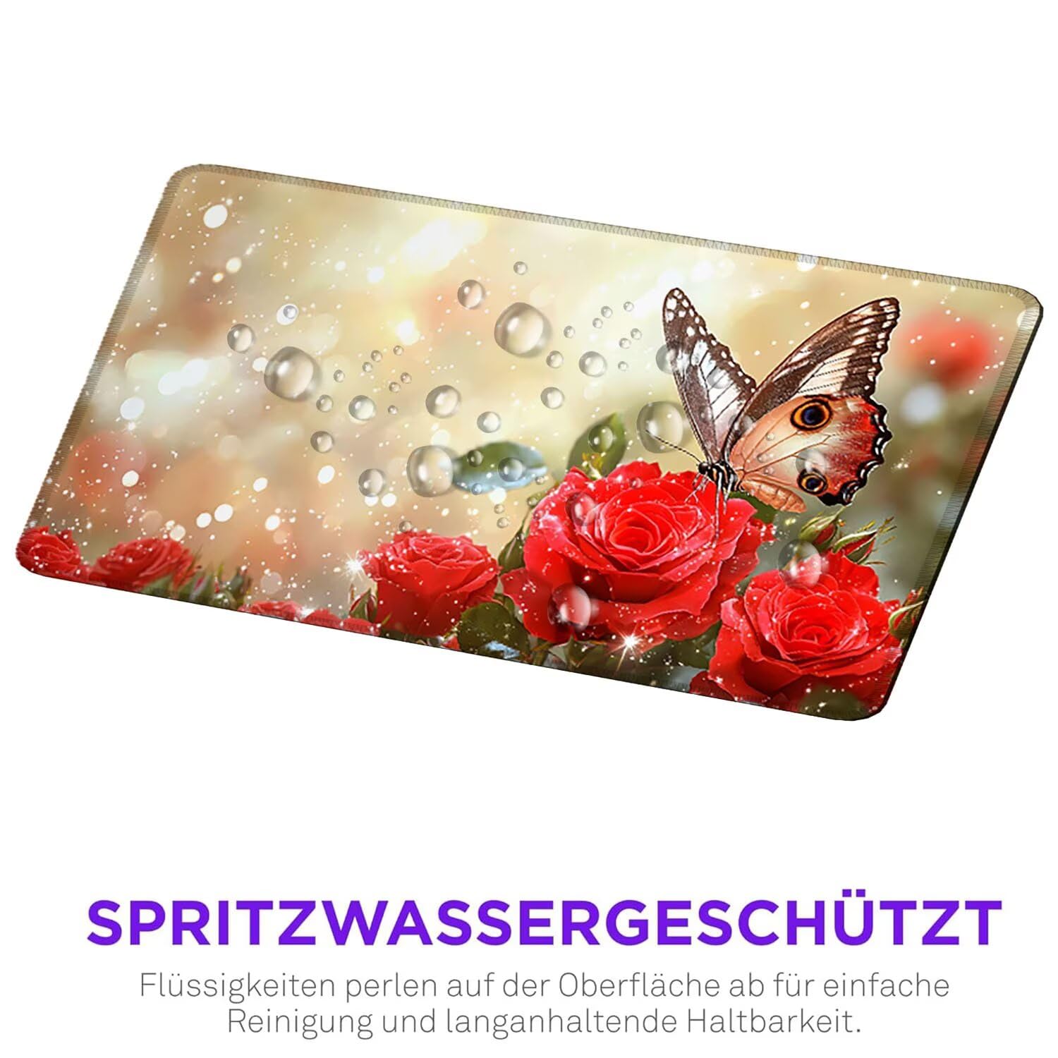 Podkładka pod mysz do gier, 1600 x 800 mm, XXL, duża gamingowa podkładka pod mysz, wodoodporna podkładka pod mysz, długa podkładka na biurko z przeszytymi krawędziami, mata na biurko z gumową