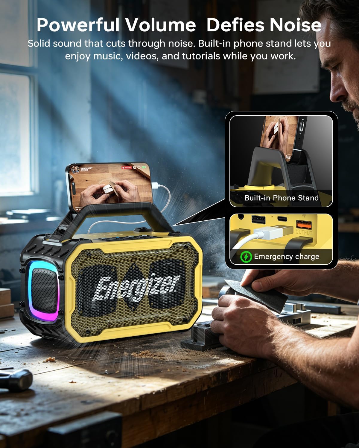 Energizer Outdoor Bluetooth Speakers, 100W Peak Portable Wireless Speaker 8 71jLP DlPL. AC SL1500