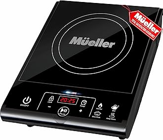 RapidTherm Portable Induction Cooktop Hot Plate Countertop Burner 1800W, 8 Temp Levels, Timer, Auto-Shut-Off, Touch Panel, LED Display, Auto Pot Detection, Child Safety Lock, 4 Preset Programs