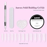 Vista 4 de RARJSM Aurora Solid Builder - Gel de uñas no pegajoso para esculpir 3D, gel de extensión de uñas Galaxy Starry Cloud transparente, naranja, rosa