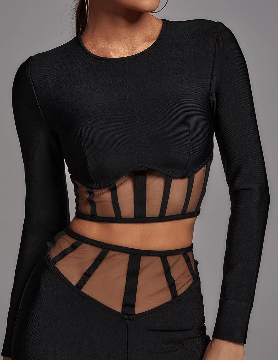 BELLA BARNETT Black Jumpsuit For Women Trendy outfits for women 2 piece set Stunning Long Sleeve Jumpsuit