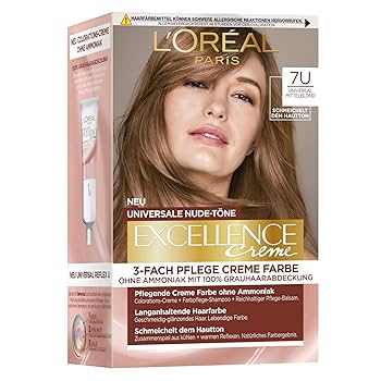 L'Oréal Paris Excellence Farba do Włosów, 7U Średni Blond