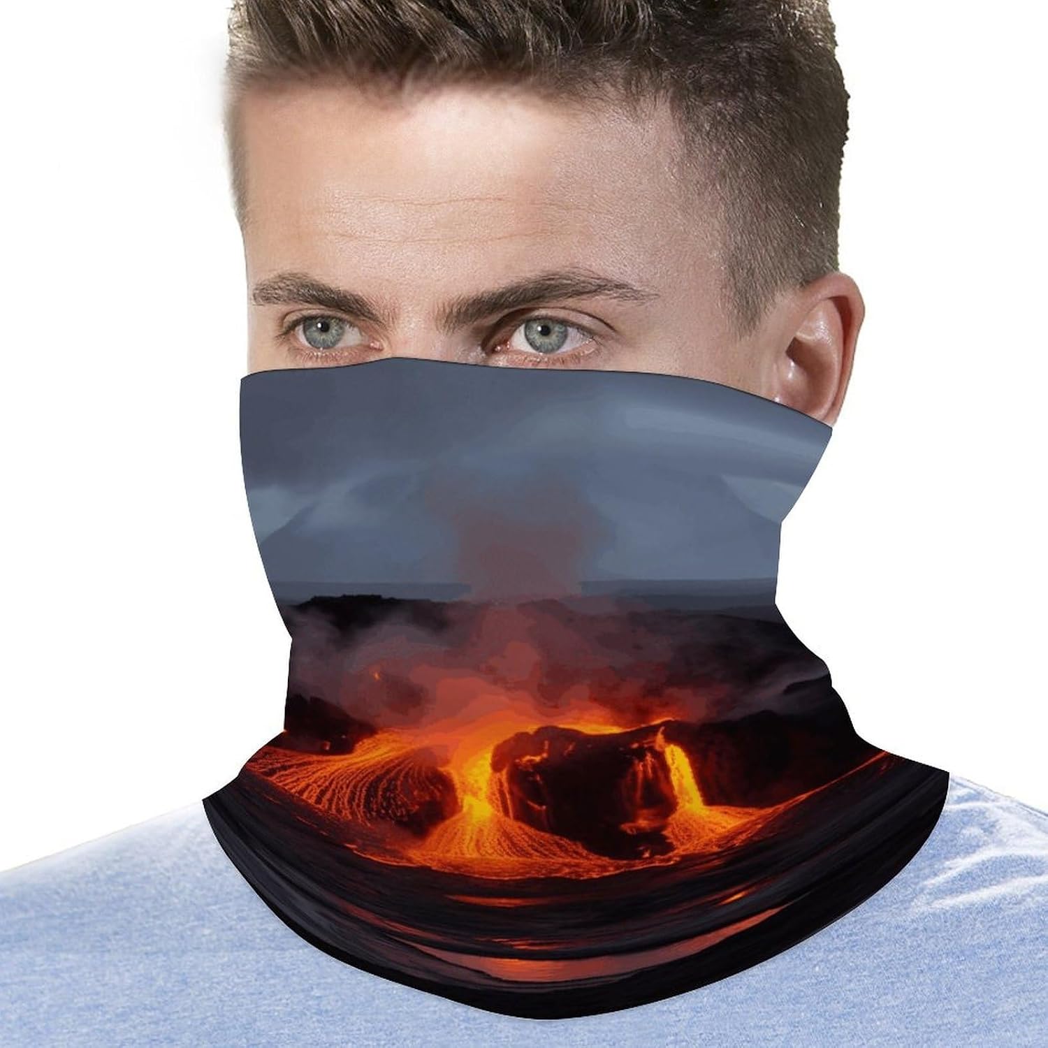 Kilauea Volcano Neck Gaiter Cooling UV Protection Bandana Gator Scarf Winter Neck Warmer Gaiter Windproof Ski Mask Scarf Windproof Face Mask Face Cover for Men Women