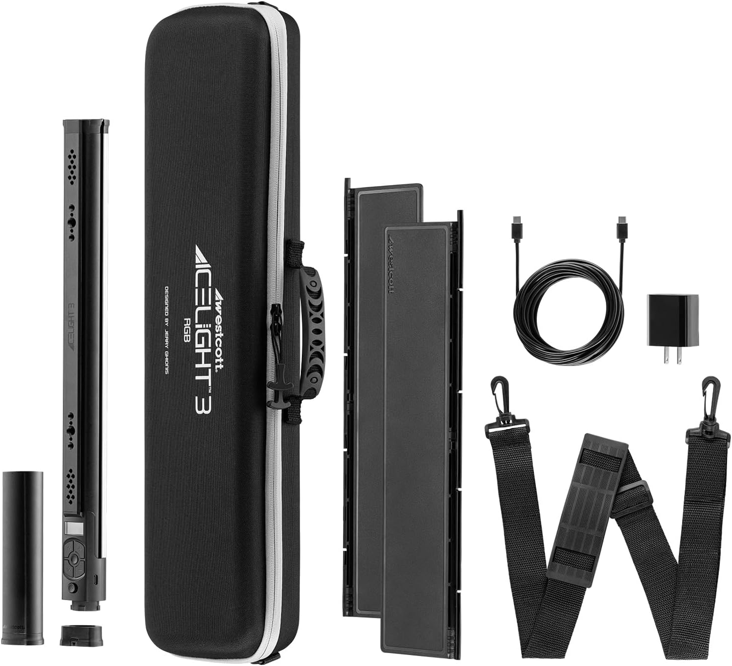 Westcott Ice Light 3 RGBWW LED by Jerry Ghionis (RGBWW Kit with Battery Grip & Barndoors)