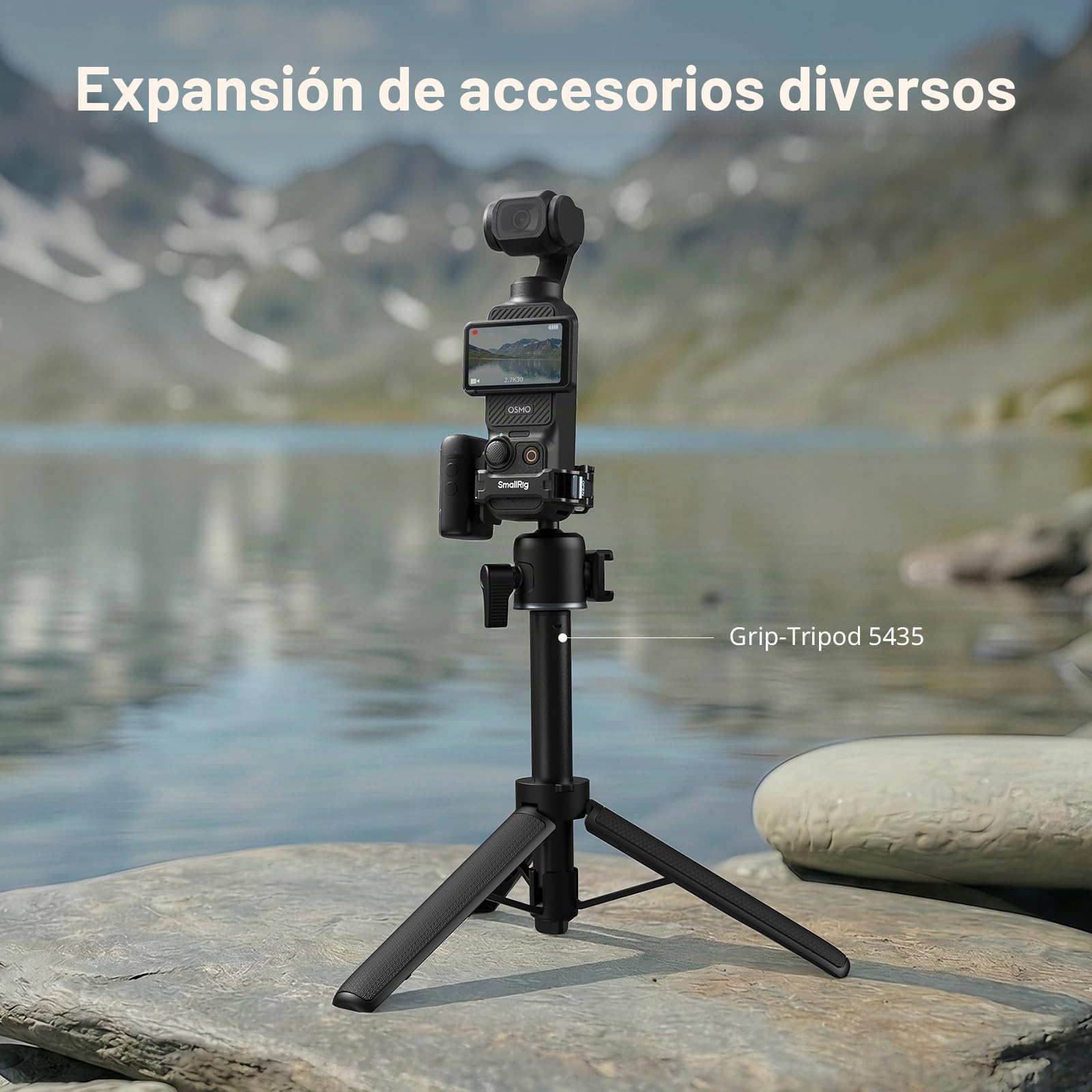 SMALLRIG Jaula de expansión para DJI Osmo Pocket 3, adaptador de montaje reversible con rosca de 1/4"-20, zapata fría y soporte de 2 polos, diseño de acceso completo, compatible con estuche
