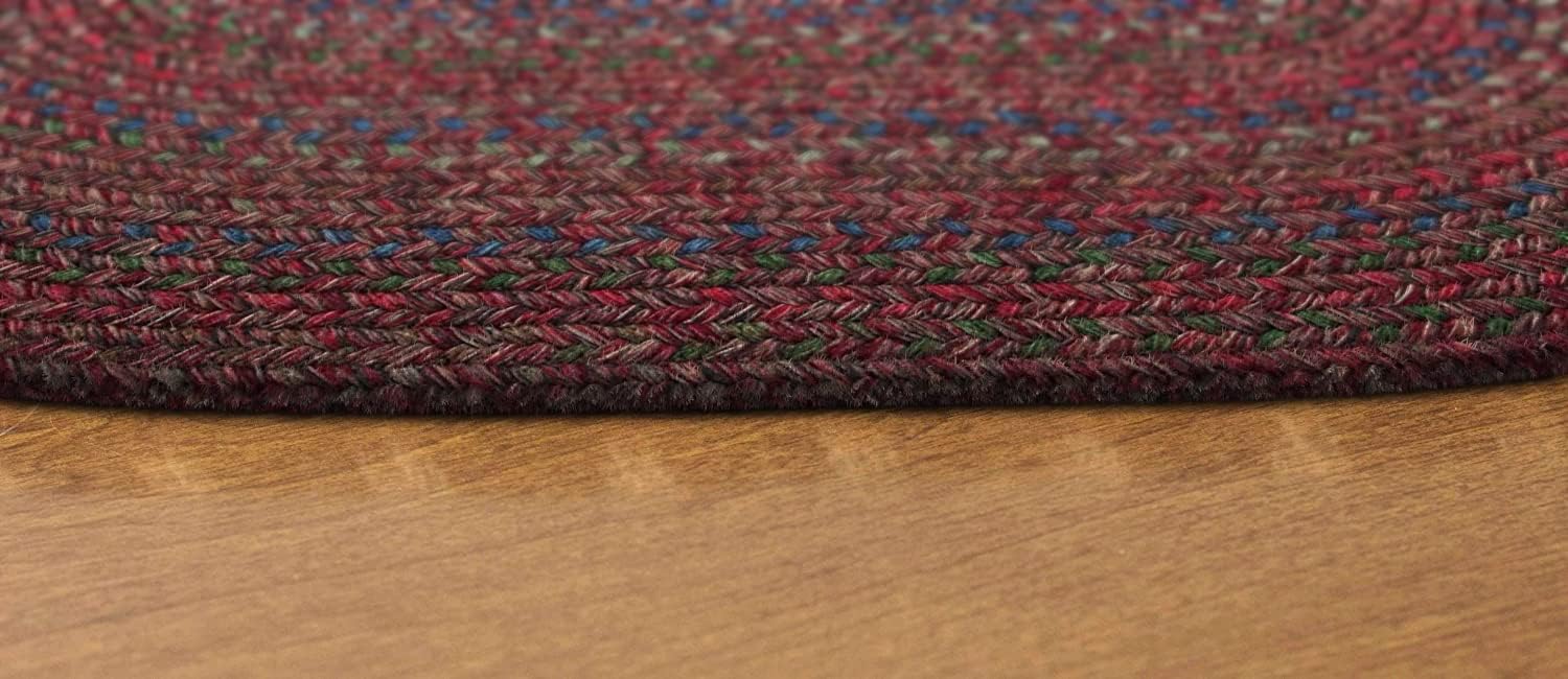 Rhody Rug Sophia SO45 Burgundy Red 5' x 8' Oval - Braided Area Rug, Home Decor, Floor Mat or Bedroom Rug - Easy Care, Ideal for High Traffic Areas in Hallway and Living Room - Made in USA