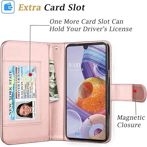 Miniatura 3 de Takfox - Funda para LG Stylo 6, funda tipo cartera para LG Stylo 6, piel sintética, multiusos, ranuras para tarjetas de crédito, soporte para