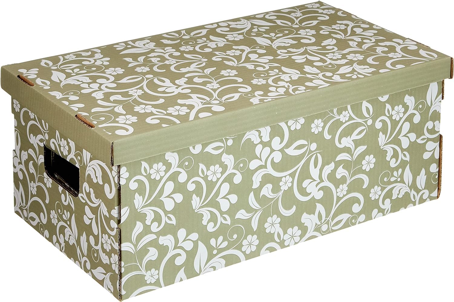 Lavatelli Set di 6 Scatole in Cartone certificate Fsc, organizer per armadio con coperchio, portaoggetti, per trasporto e trasloco, vestiti e scarpe 29x51x20cm, Fiori