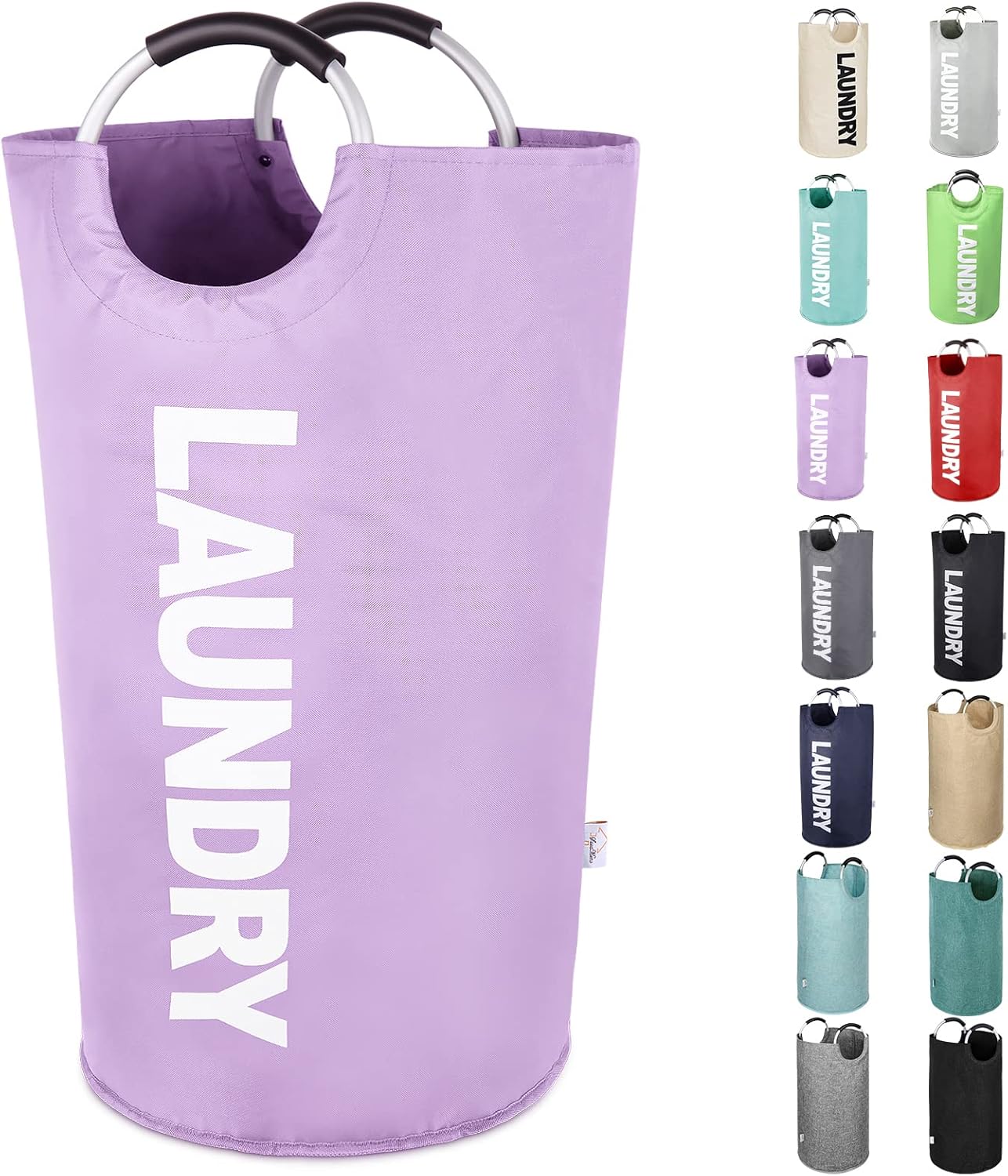 Large Laundry Basket Collapsible，Freestanding Clothes Hamper Bag with Handles – Tall Folding Dirty Laundry Bin，Sturdy Laundry Sorter for College Dorm，Laundry Room – 115L (Black)