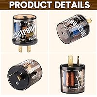 Vista 6 de Reginary 2 unids 12V 2 Pin Electrónico LED Flasher Relé LED Luz de señal de giro de dos clavijas redonda resistente 20 amperios Compatible