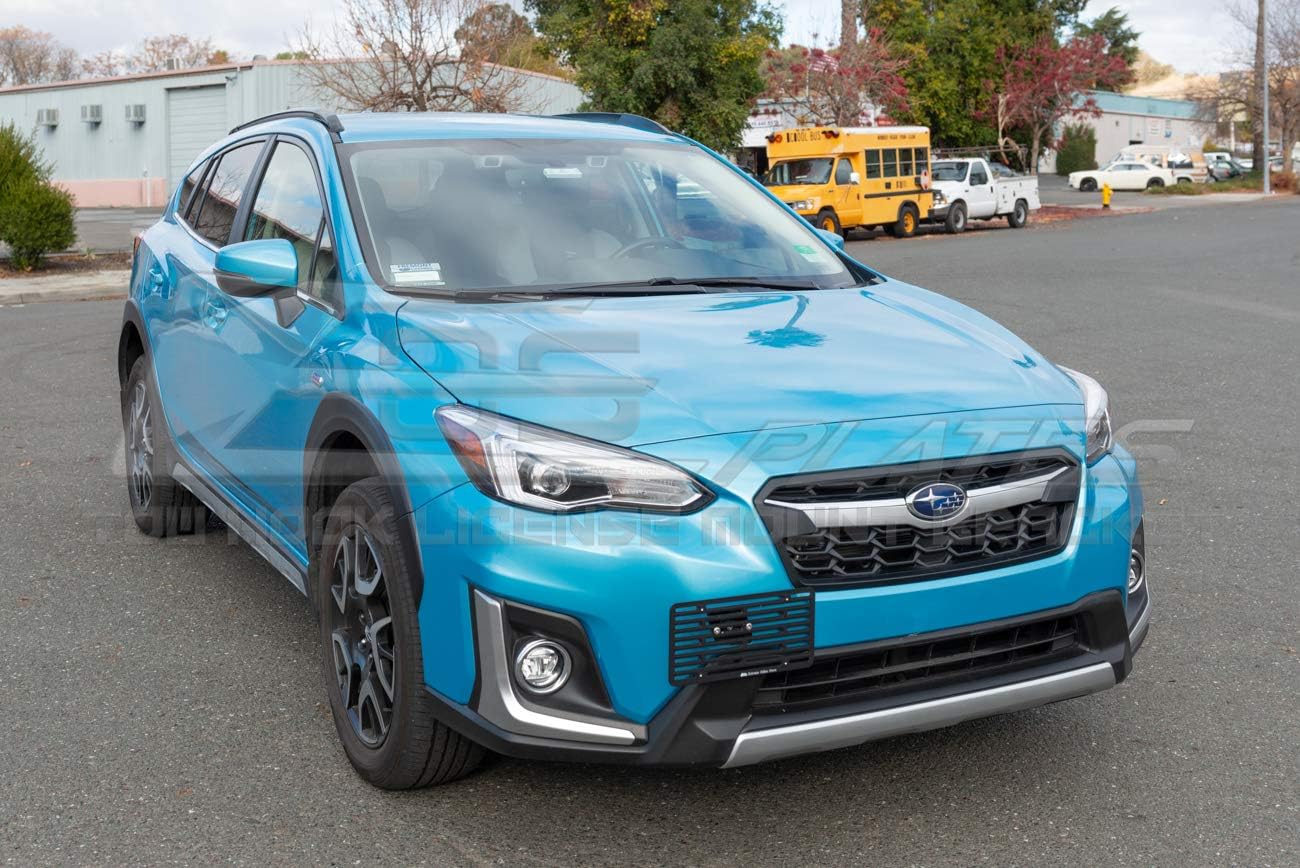 Extreme Online Store Replacement for 2018-2023 Subaru Crosstrek | EOS Plate Version 2 Front Bumper Tow Hook License Relocator Mount Bracket Tow-538-V2 (Full Size)