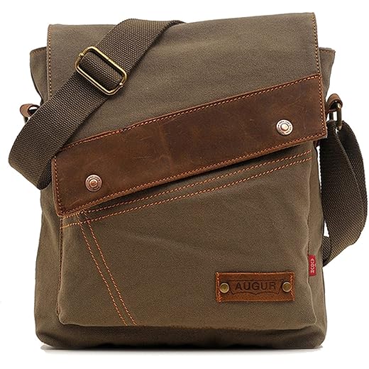 AIBAG Messenger Bag, Vintage Small Canvas Shoulder Crossbody Purse (Army Green)