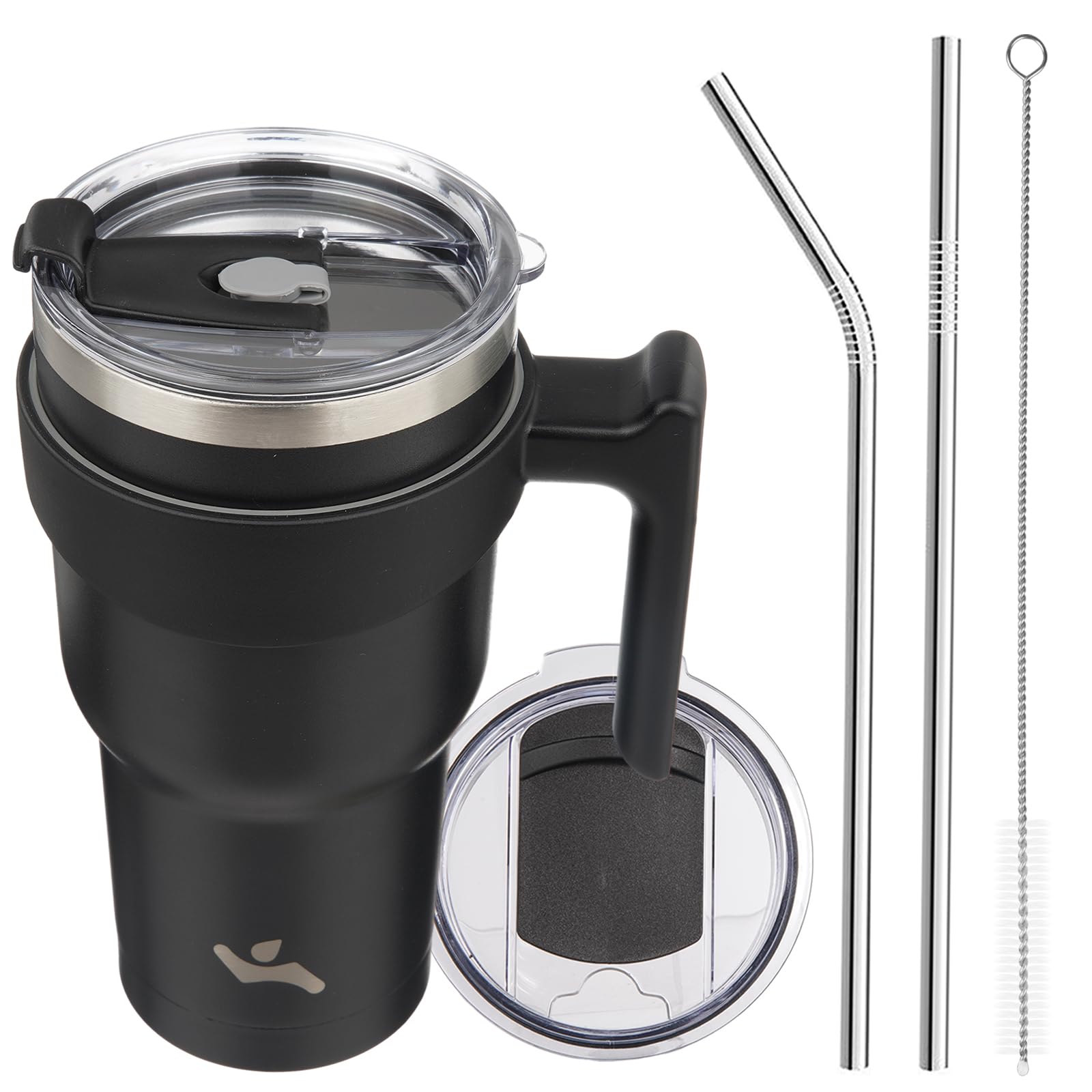 Konokyo 30 oz Tumbler with Handle and Straw, Insulated Travel Mug