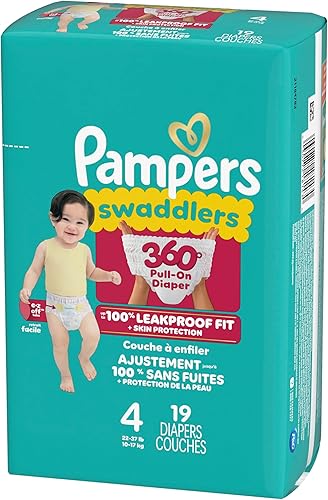Miniatura 14 de Pampers Pañales - Pañales para envolver 360 - Tamaño 4, 19 unidades, hasta 100% a prueba de fugas, cómodo ajuste seco, diseñado para cambios