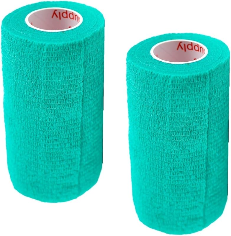 Fita Coesiva Autoadesiva para Curativos Veterinários Teal Prairie Horse Supply 7,62 cm x 4,57 m Pacote com 2