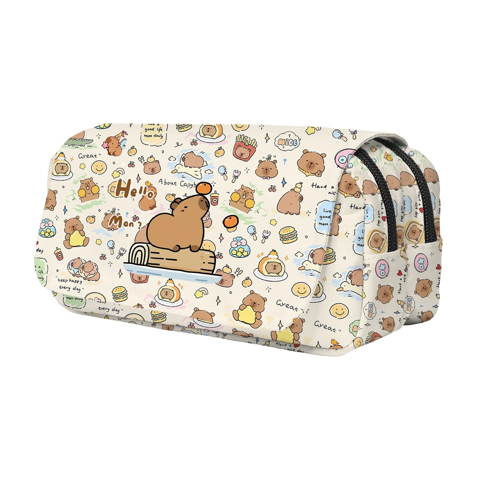 UJBVCX Capybara Pencil Case Large Capacity Pencil Pen Bag with Compartments for Students