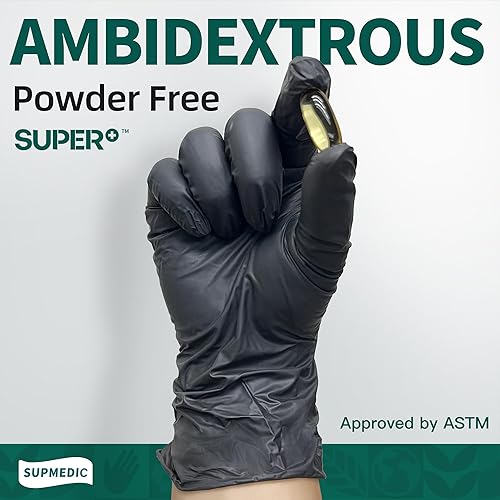 Miniatura 3 de Vinyl Disposable Exam Gloves, Black 4 Mil Powder-Free Latex-Free Medical Food Safe Cooking Cleaning Glove, 100 Pcs