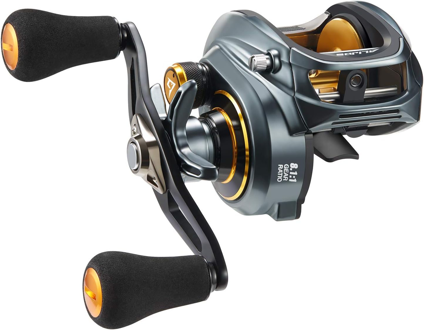Alijos Size 300 Baitcasting Reels Aluminum Frame Baitcaster Low Profile Baitcast Fishing Reels, 33lb Drag 5.9:1/8.1:1 Gear Ratio Freshwater Saltwater Double Handle Casting Reels