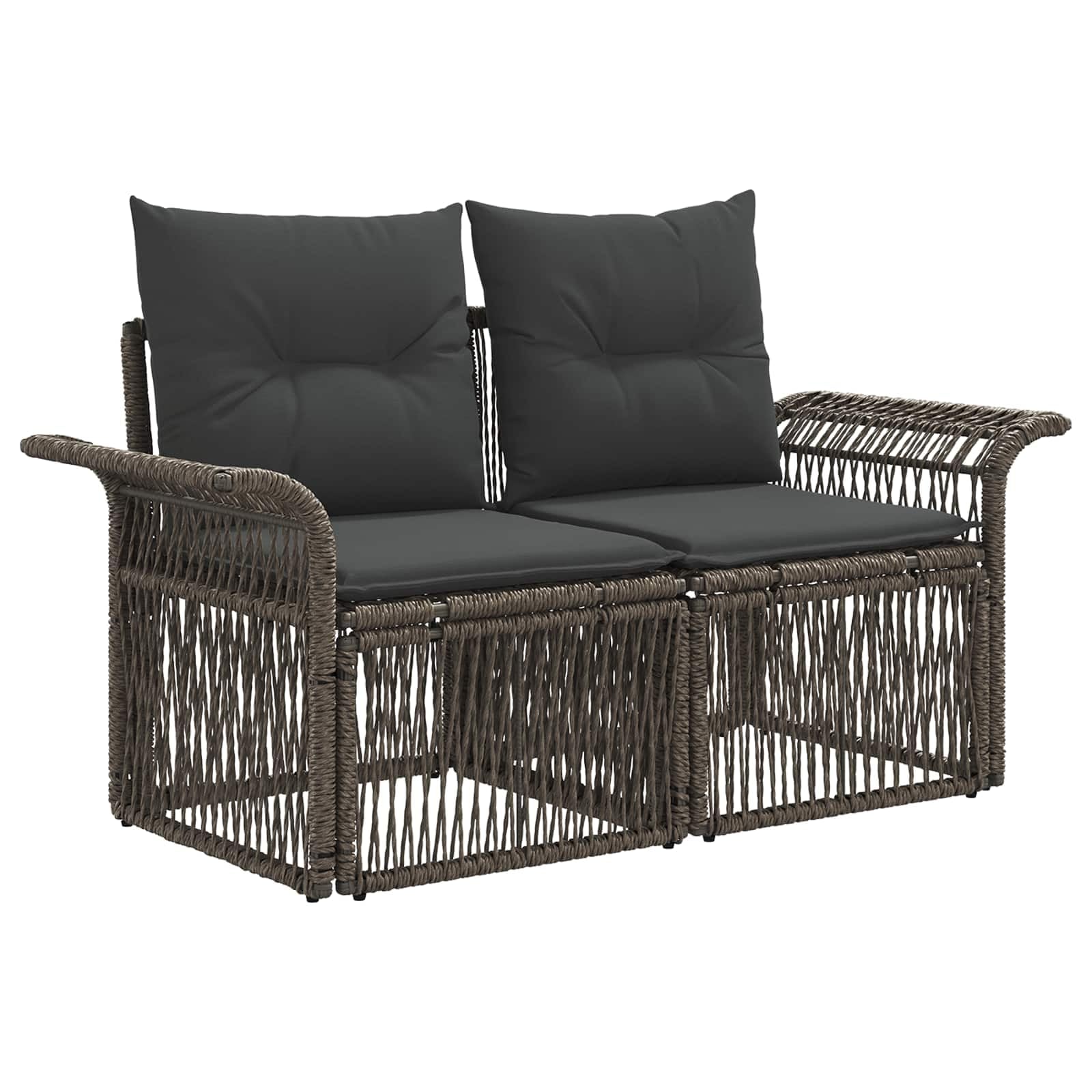 Set di divani da giardino, 13 pezzi, in polyrattan, colore grigio | Divano angolare modulare per terrazza e giardino con comodi cuscini per un massimo di 12 persone.