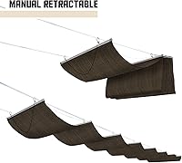 Vista 2 de TANG Toldo de Sombra para Pérgola de 3' x 16', Toldo Retráctil, Toldos de Sombra Solar para Pérgolas de Patio Exterior, Kit para Terraza, Patio