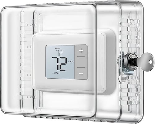 Dreyoo Caja de cubierta de termostato con cerradura y llave compatible con termostato Honeywell Home CG511A1000, protector de termostato con bloqueo
