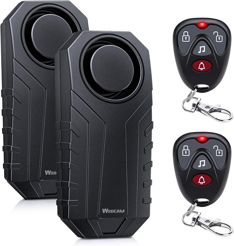 113dB Loud Anti Theft Vibration Sensor Alarm Systems for Electric Bike Motorcycle Golf Car Trailer Mailbox Garage Door Waterproof Home Security Bike Accessories Bike Alarm with Remote (2pack)