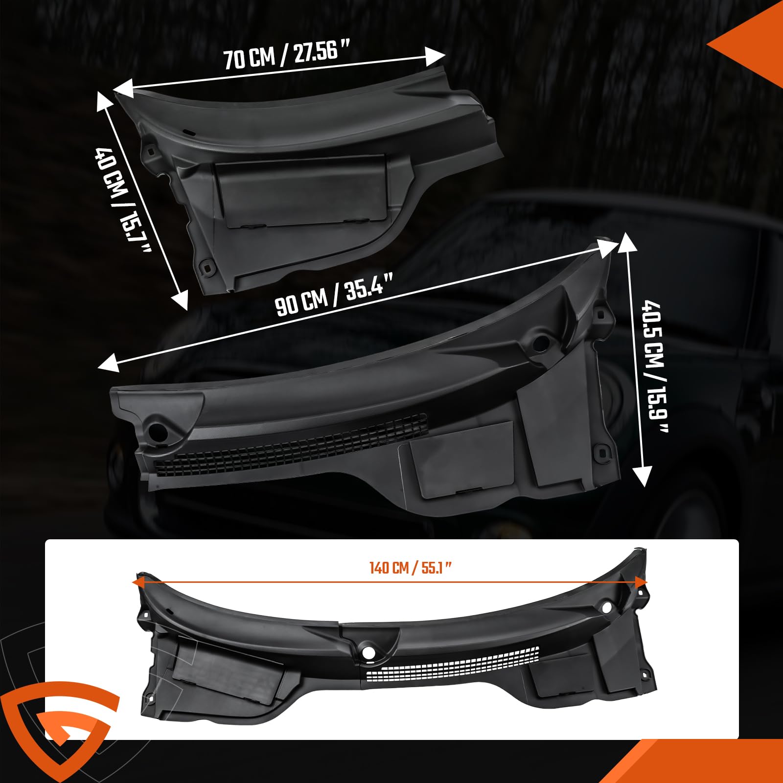 Windschutz Windlaufabdeckung Vorne Links & Rechts Kompatibel mit MINI Cooper R55 R56 R57, Abdeckung Windlauf Windschutz Regenabweiser 51132751209 5113275121