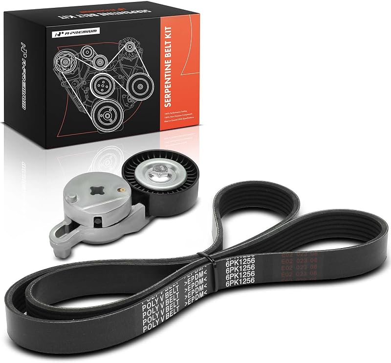 Kit de correia serpentina do motor com tensionador A-Premium para Toyota Camry, RAV4 e Scion tC – 2 peças