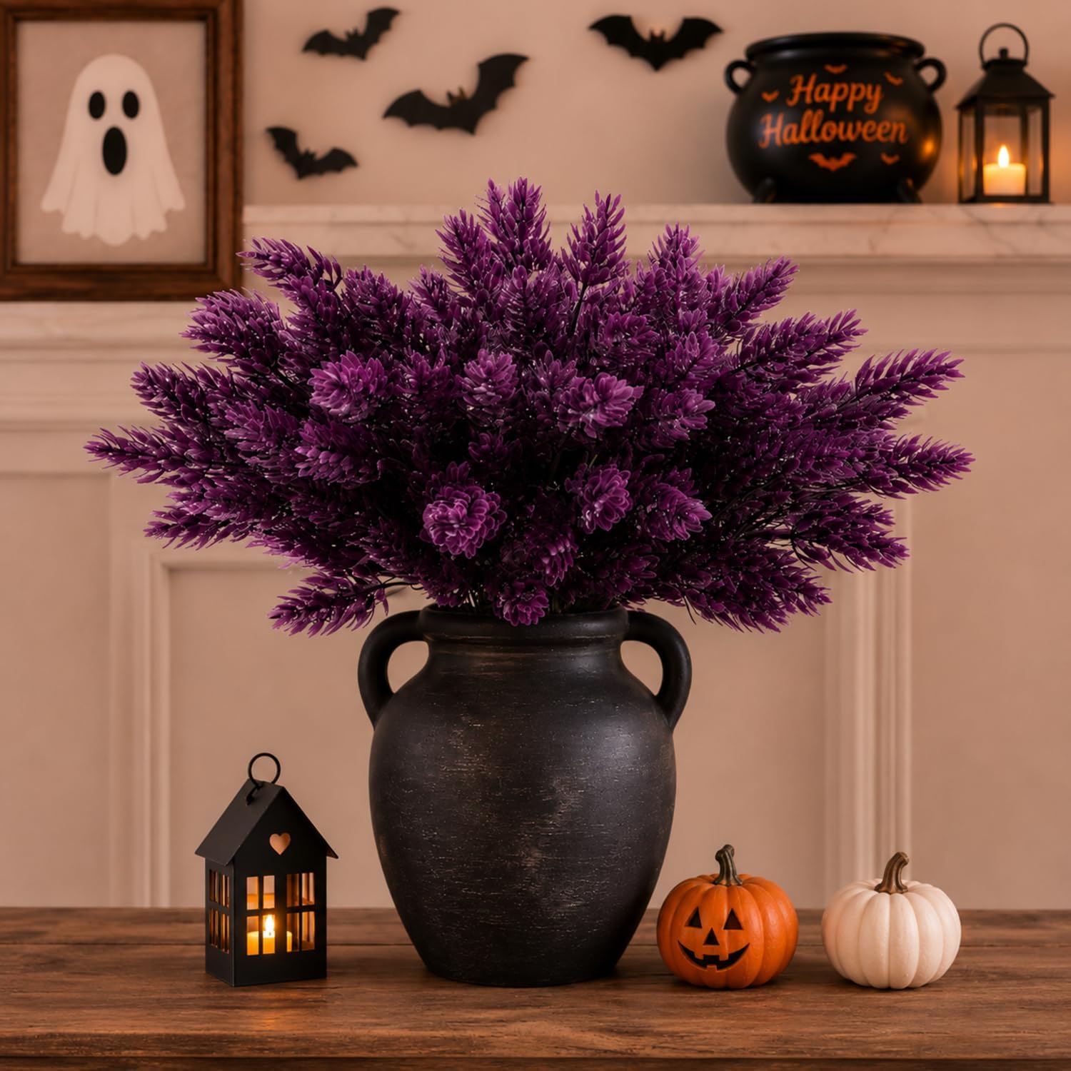 Yinder 8 Pcs 13.7" Fall Burgundy Artificial Flower for Vase Halloween Decor | Burgundy Faux Flowers, Autumn Hops Stems Bundle Decor, Fake Plant Spray for Fall Thanksgiving Decor Floral Table Centerpieces