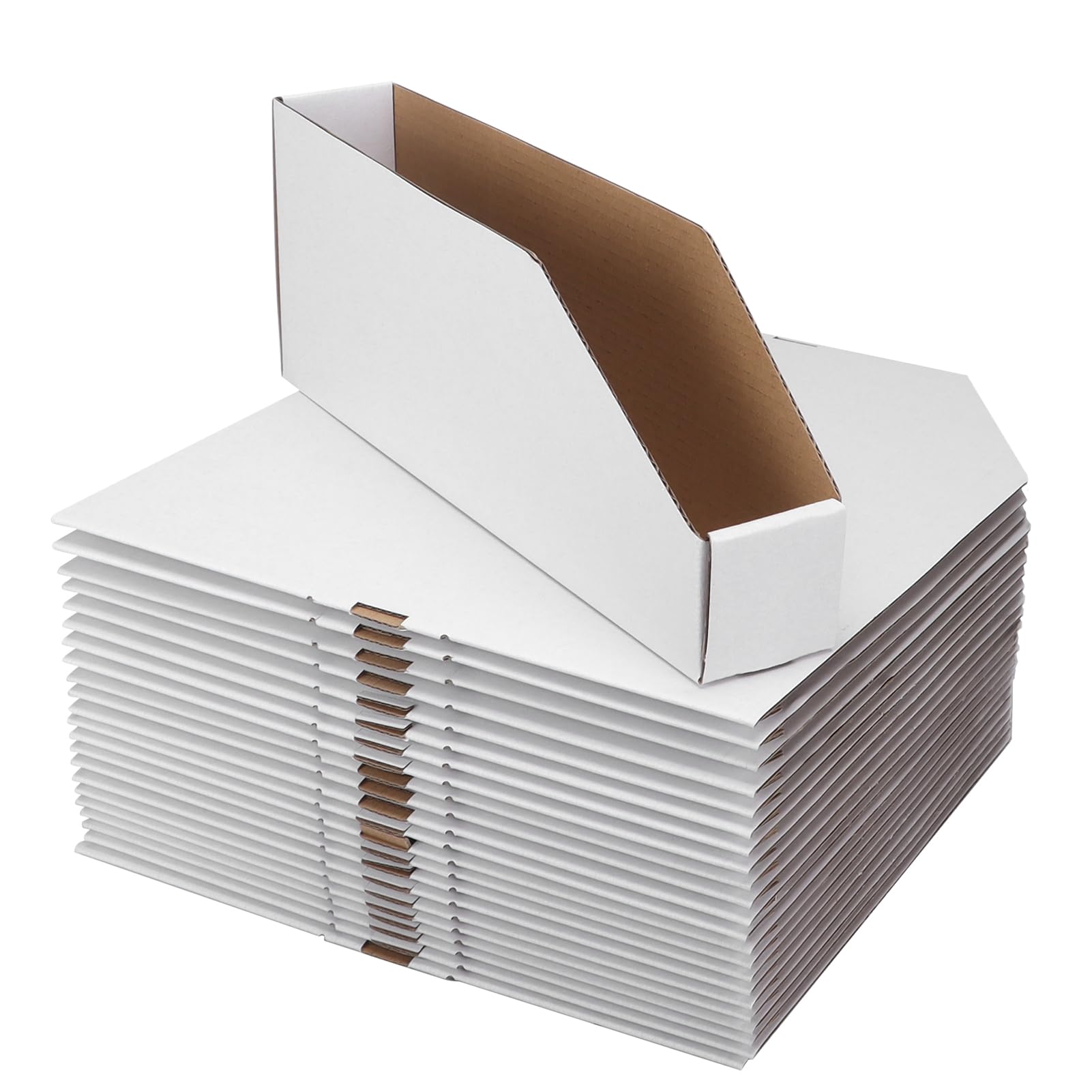 ZBEIVAN cajas de cartón cajas 35 paquetes de 35 x 50 x 10 cm, fácil montaje despensa organizador organizador bandejas para estante, blanco