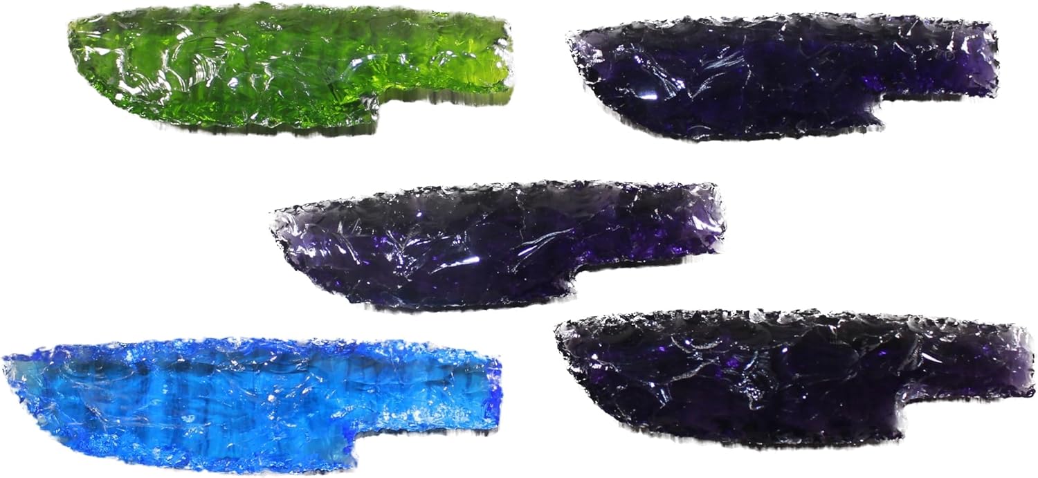 5 Small Glass Ornamental Knife Blades #4842