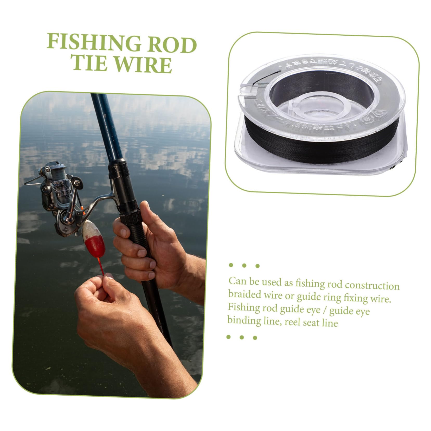 WOONEKY 1 Rouleau Anneau de Cravate de Canne à pêche Fil d'attache de Canne à pêche Fil de surliure de Guide de Tige Fourniture de Canne à pêche Ligne de Fixation d'emballage Divers Boucle