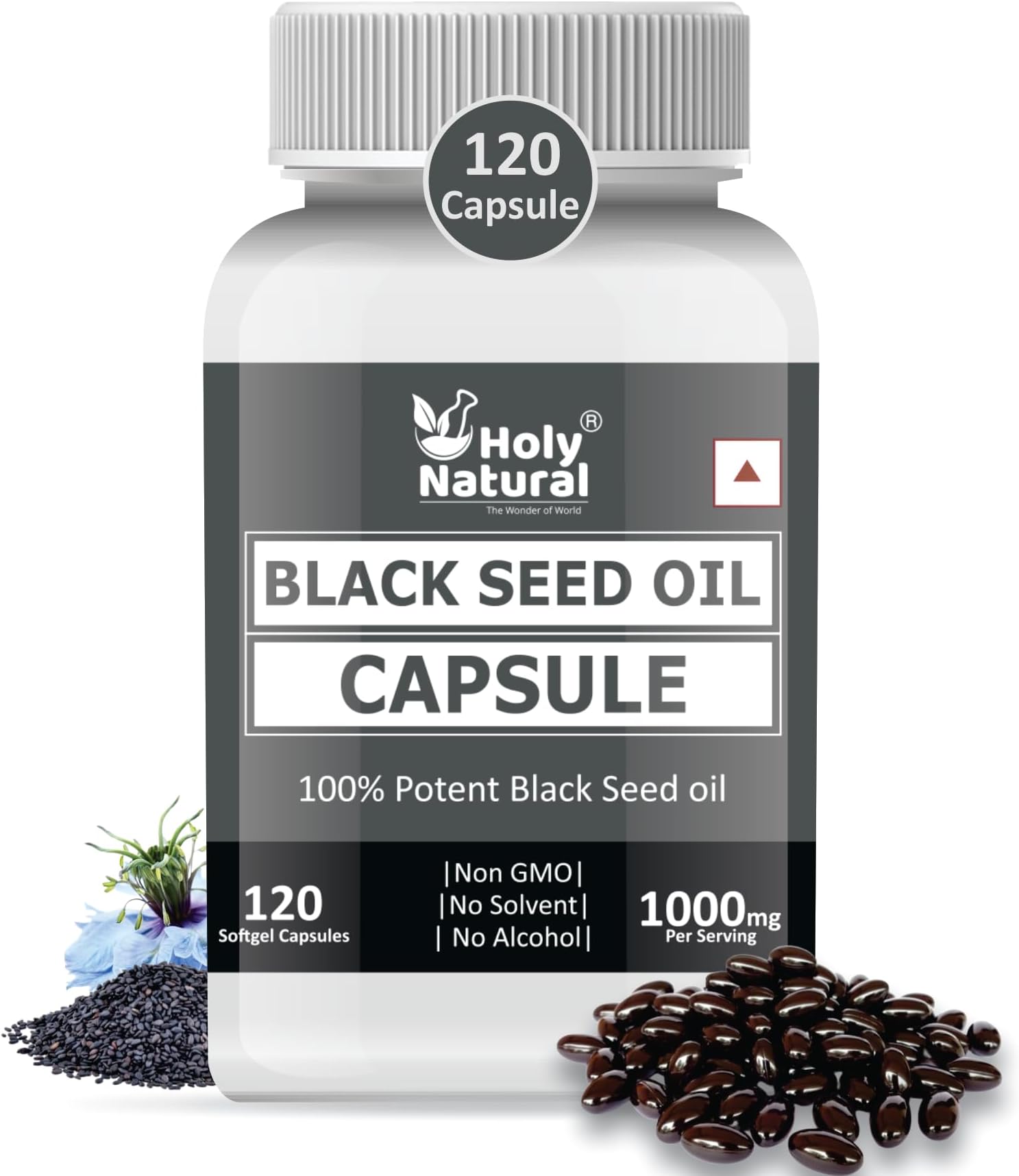 Holy Natural Black Seed Oil Capsule - 120 Softgel Caps (500 mg/cap)